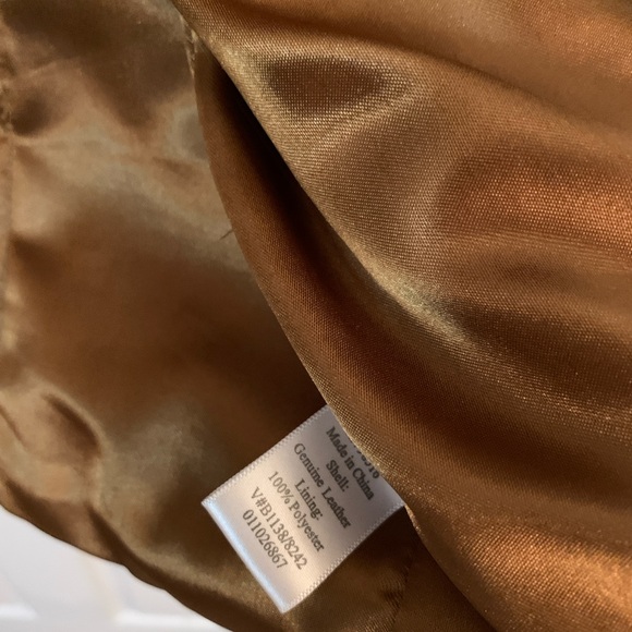 Coldwater Creek Butter Soft Tan Leather Jacket Adult Size 12 Large Preloved - Picture 9 of 12